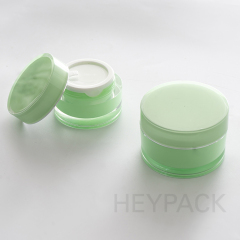 50g skincare acrylic cream jar container green inside color